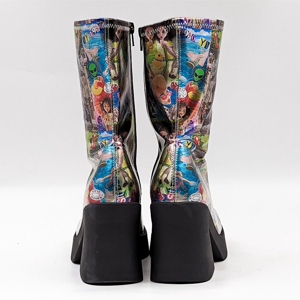 Steve Madden Women Klayton 90's Retro Dolls Chunky Heel Platform Boots Size 8 - Picture 8 of 12
